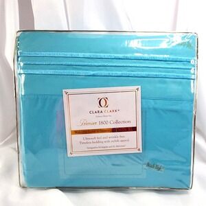 Clara Clark Premier 1800 Collection Twin XL 3-Piece Sheet Set‎ Beach Blue NEW
